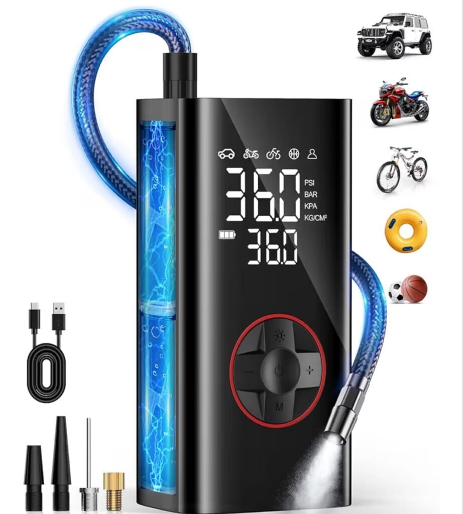 portable tire inflator car and bike
